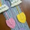 macrame blue cloud pastel rainbow name hanging