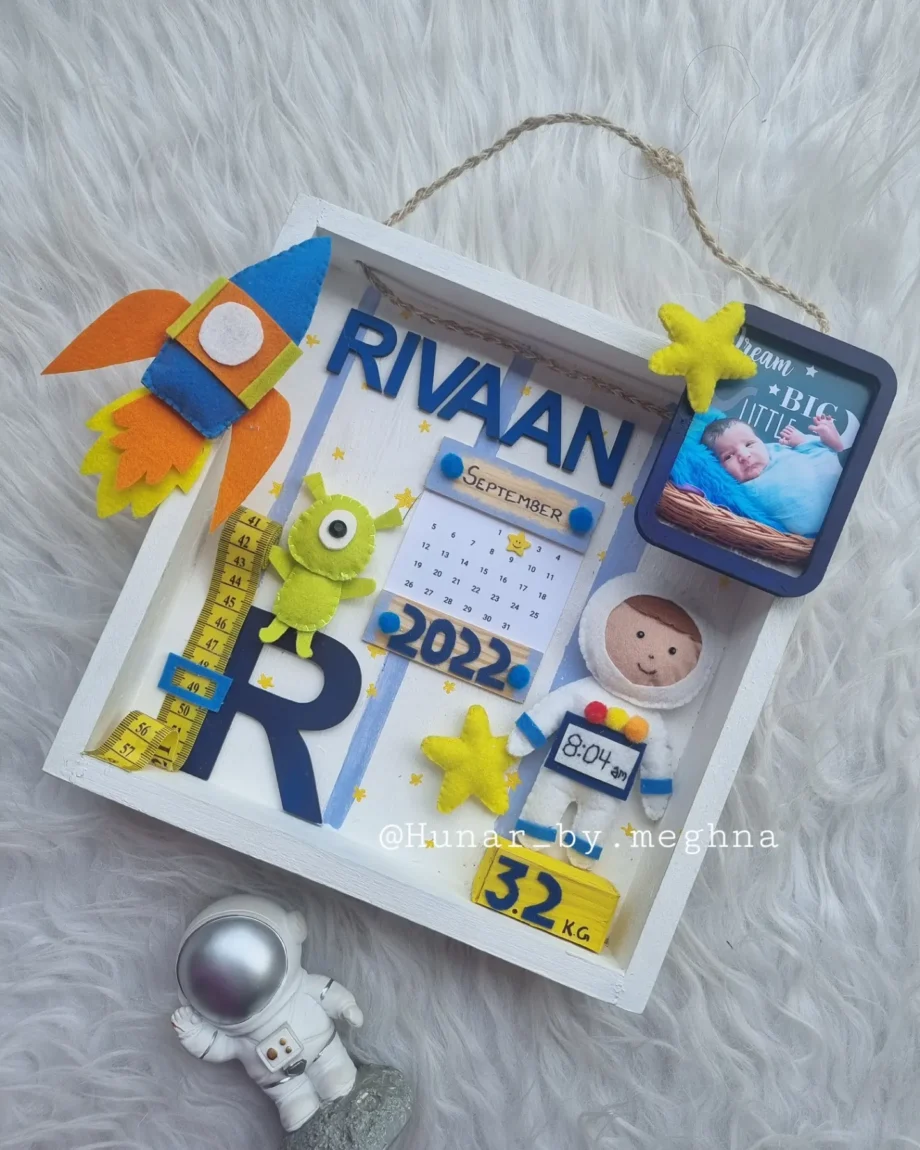 baby birth details stats name hanging frame