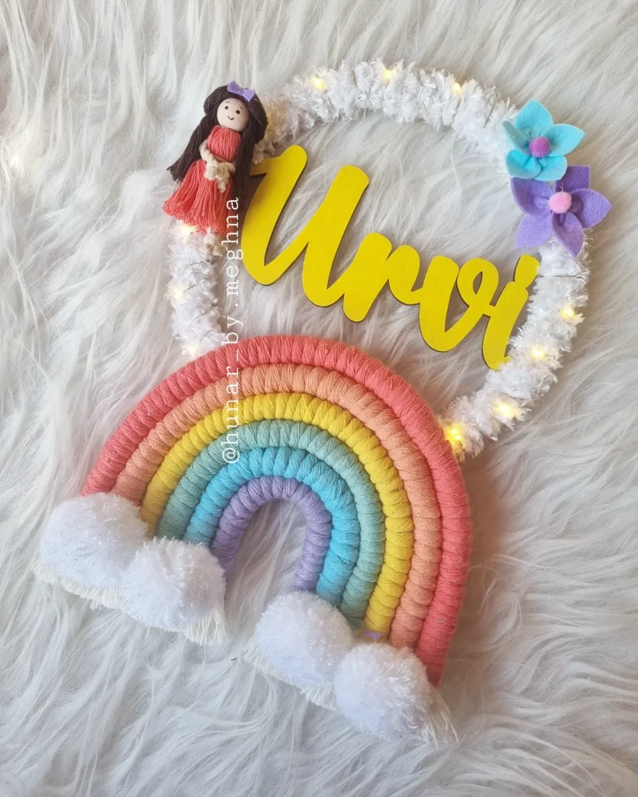 macrame customized name hanging