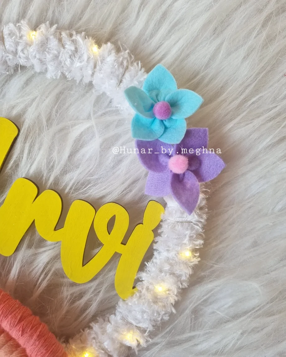 kids rainbow name hanging