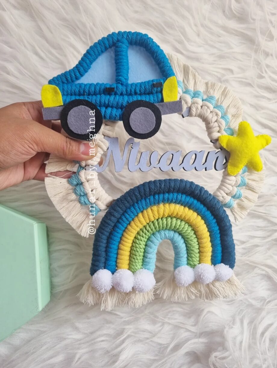 car themed kids name plate, unique personalized gift for kids