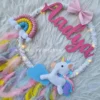 unicorn dreamcatcher name hanging for kids room decor