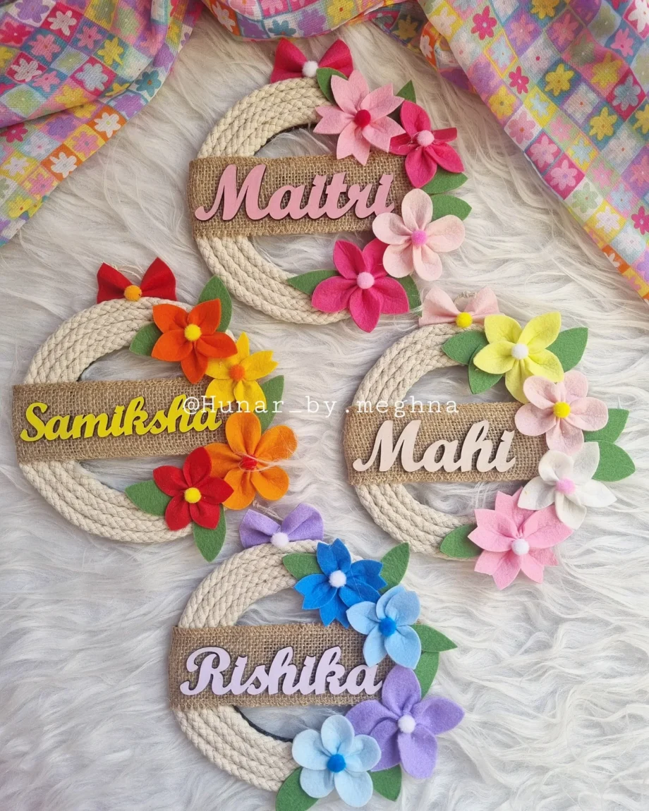 personalized floral room decor name plate for all ages