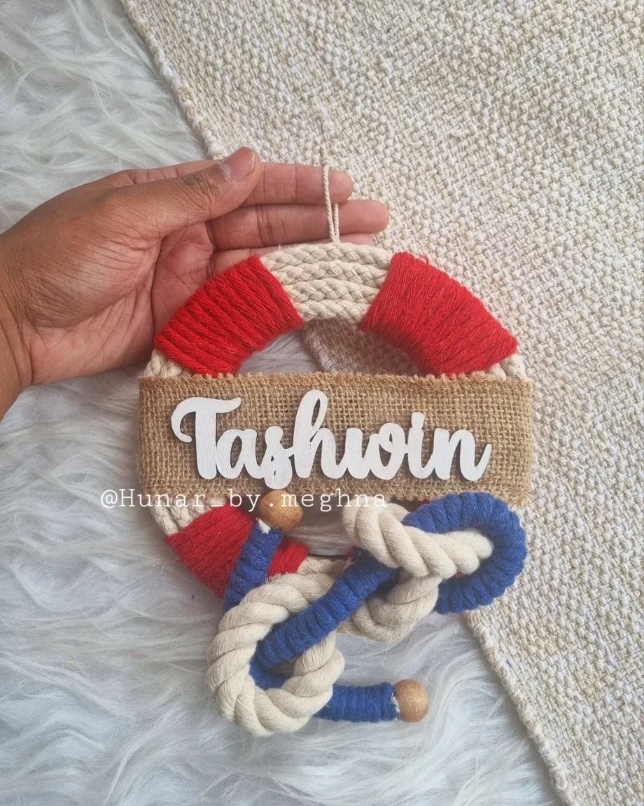 Anchor sailor theme kids minimalistic name hanging