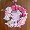 pink floral girl name hanging for kids room decor