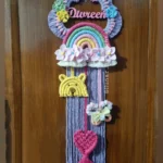 macrame handcrafted rainbow name hanging for kids room decor