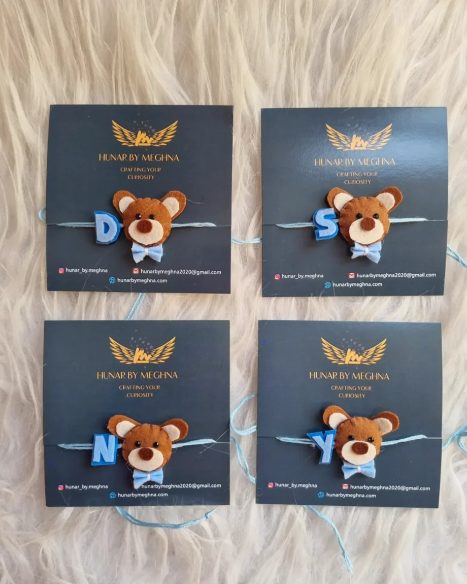 personalized soft teddy rakhi for kids as well as babies