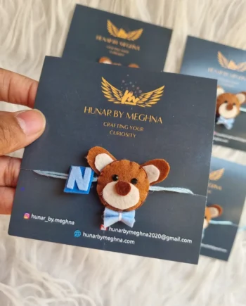 personalized cute handcrafted teddy rakhi