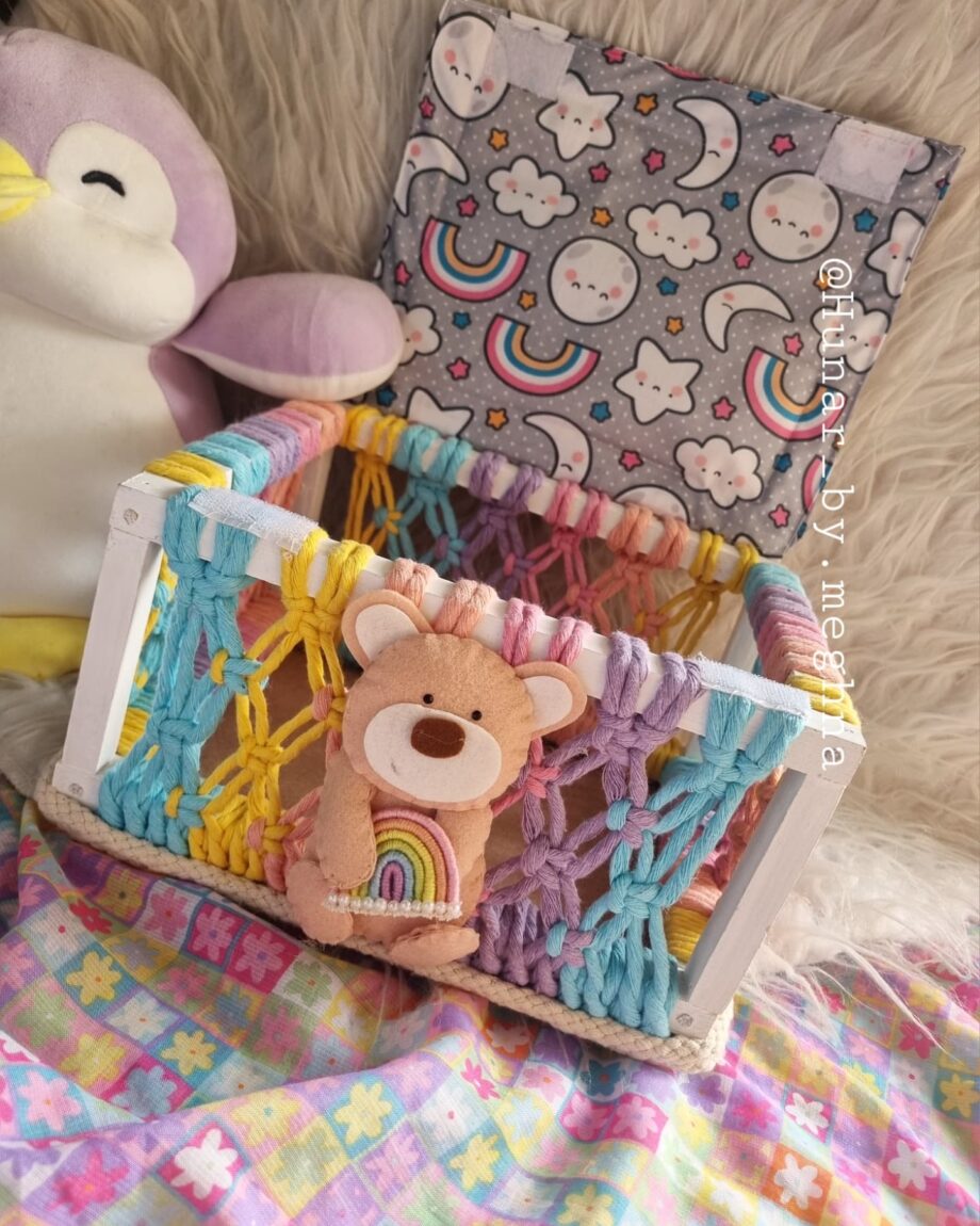 pine wood nursery storage basket for toys, clothes eytc