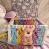 teddy macrame storage basket handcrafted with love