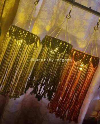 macrame chandelier lantern with classic aesthetic knots