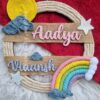 Rainbow theme name hangings for kids