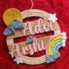 personalized unique name hangings for kids room decor in rainbow theme