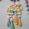 kids name hanging with unicorn and rainbow