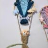 blue hot air balloon and teddy name hanging for kids room decor