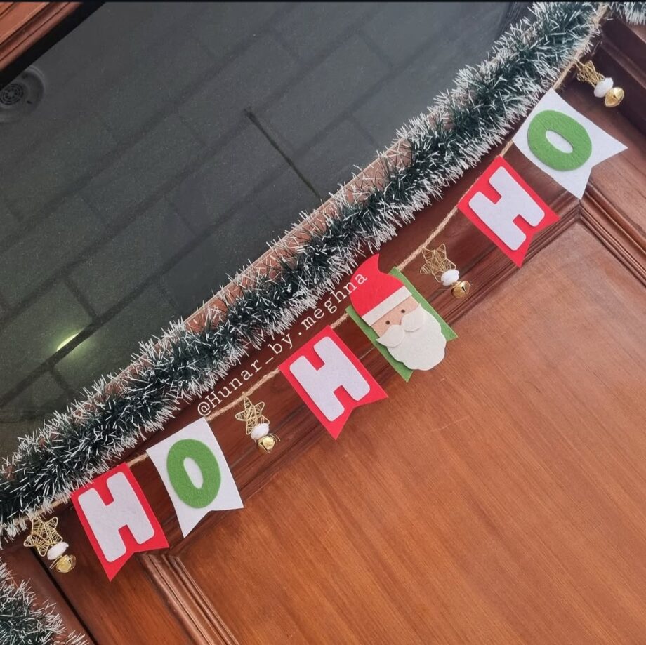 christmas bells bunting decor handmade shop small