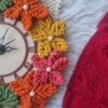 pretty handmade thread art flower wall clock