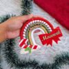 christmas bow and cotton candy christmas tree personalized ornament