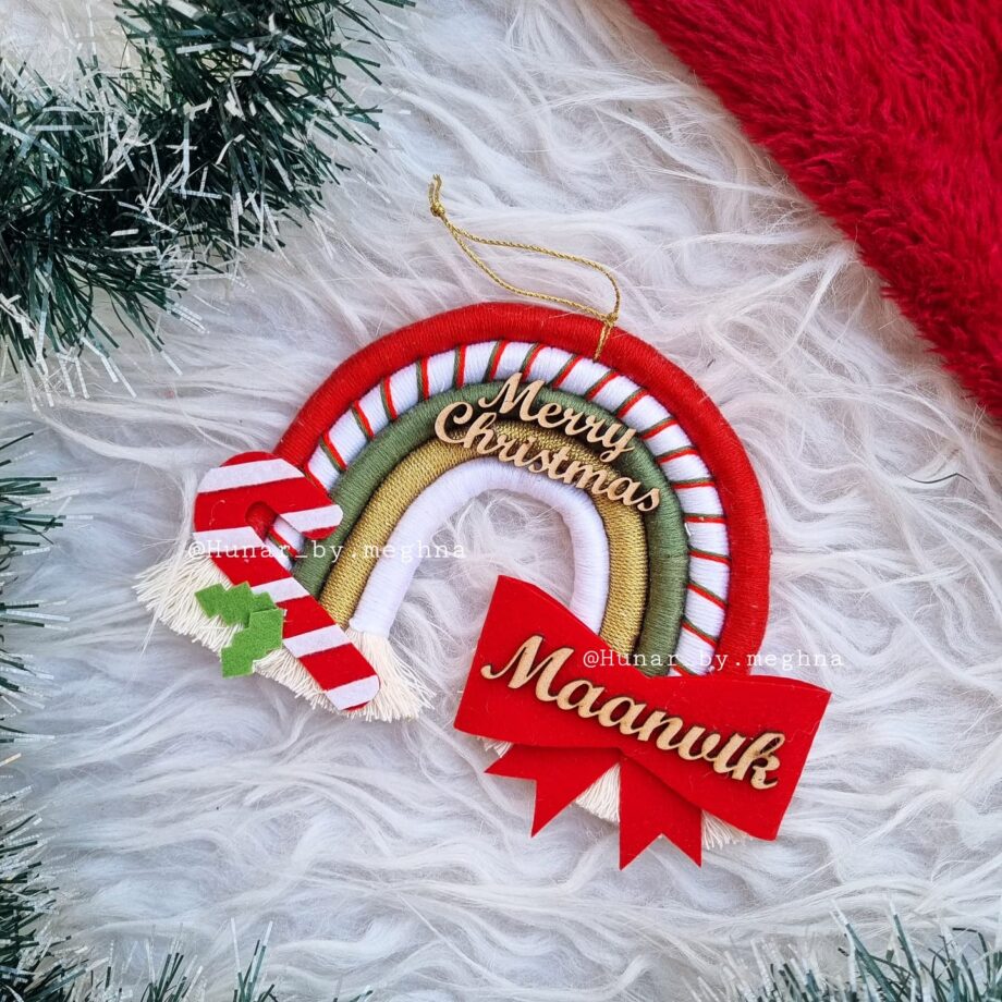 rainbow shaped christmas ornament for christmas tree decor
