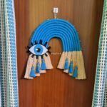 evil eye macrame bohemian wall hanging