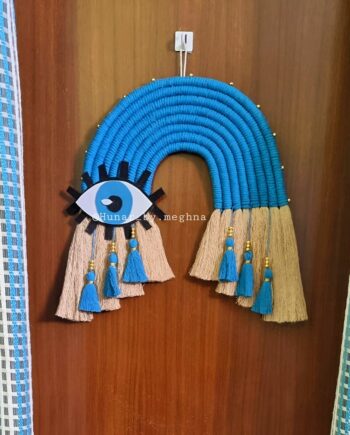 evil eye macrame bohemian wall hanging