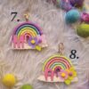 floral theme macrame rainbow keychain bag charm