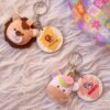 personalized name keychain bag tags with plushy charms