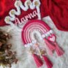 pink theme rainbow macrame name hanging for room decor