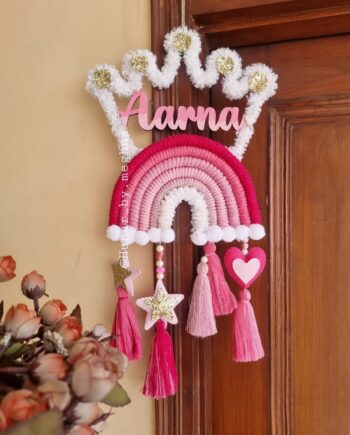 ombre pink rainbow princess name hanging