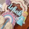 elsa princess doll macrame rainbow name hanging for kids room decor personalized gifting
