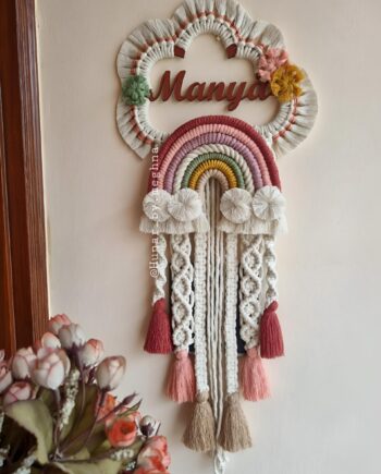 aesthetic rusty theme macrame handcrafted name hanging for girls room decor