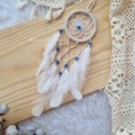 evil eye small dreamcatcher in white for car hangings and return gifts