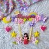 rainbow doll macrame and felt name hanging for kids room decor
