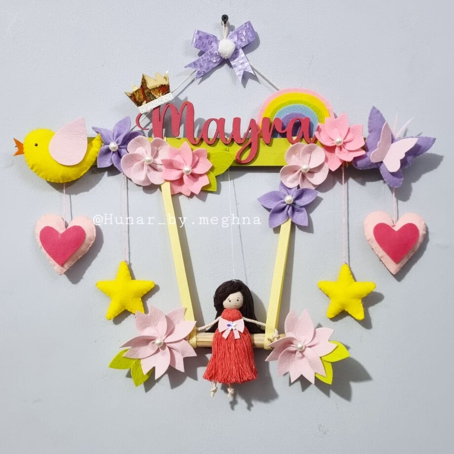 macrame doll floral name hanging personalized gifts