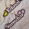 dinosaur and flower theme aesthetic name plate