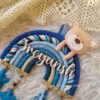 macrame teddy kids name hanging