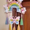 macrame rainbow felt animals unicorn name hanging with date of birth
