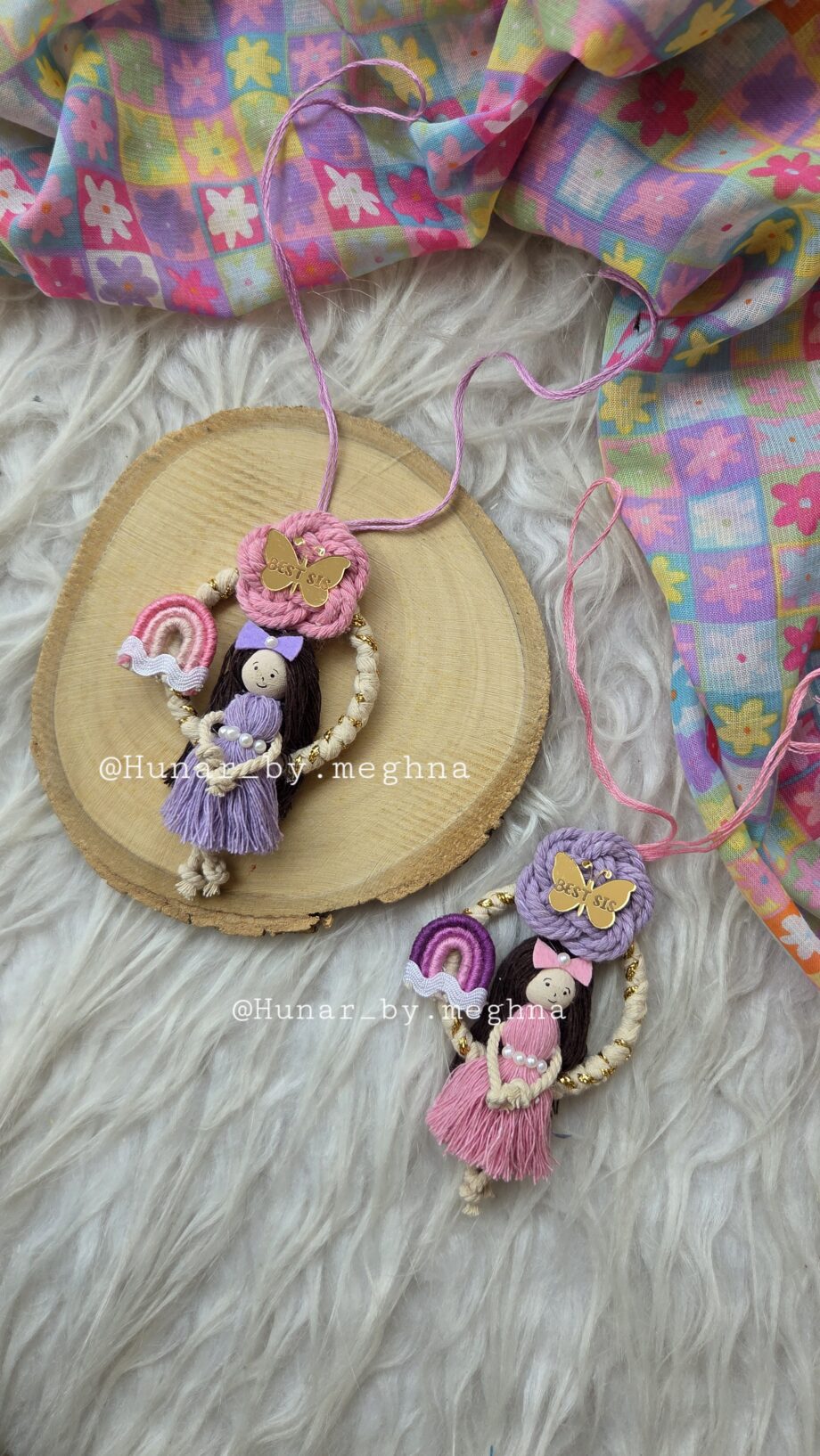 macrame handmade designer doll lumba rakhi for bhabhi sister cute personalized