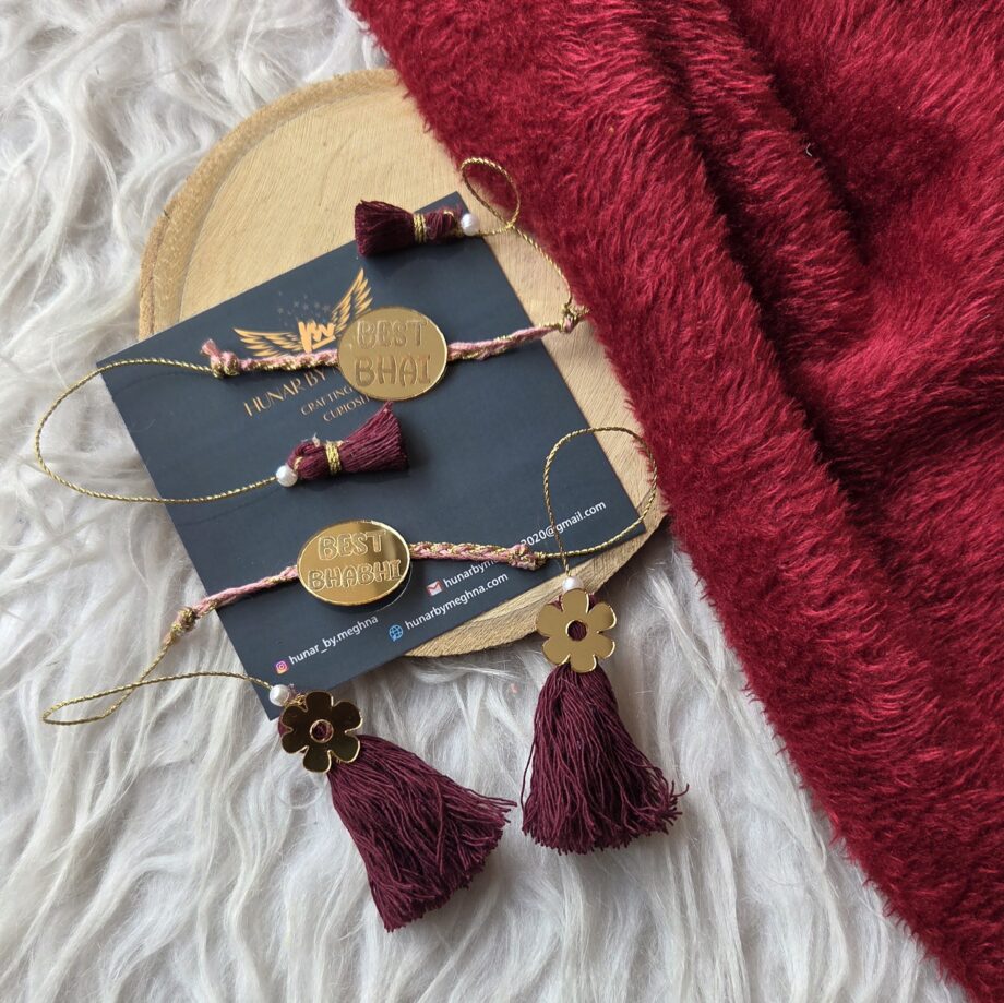 Best Bhai Bhabhi mirrored charm rakhi