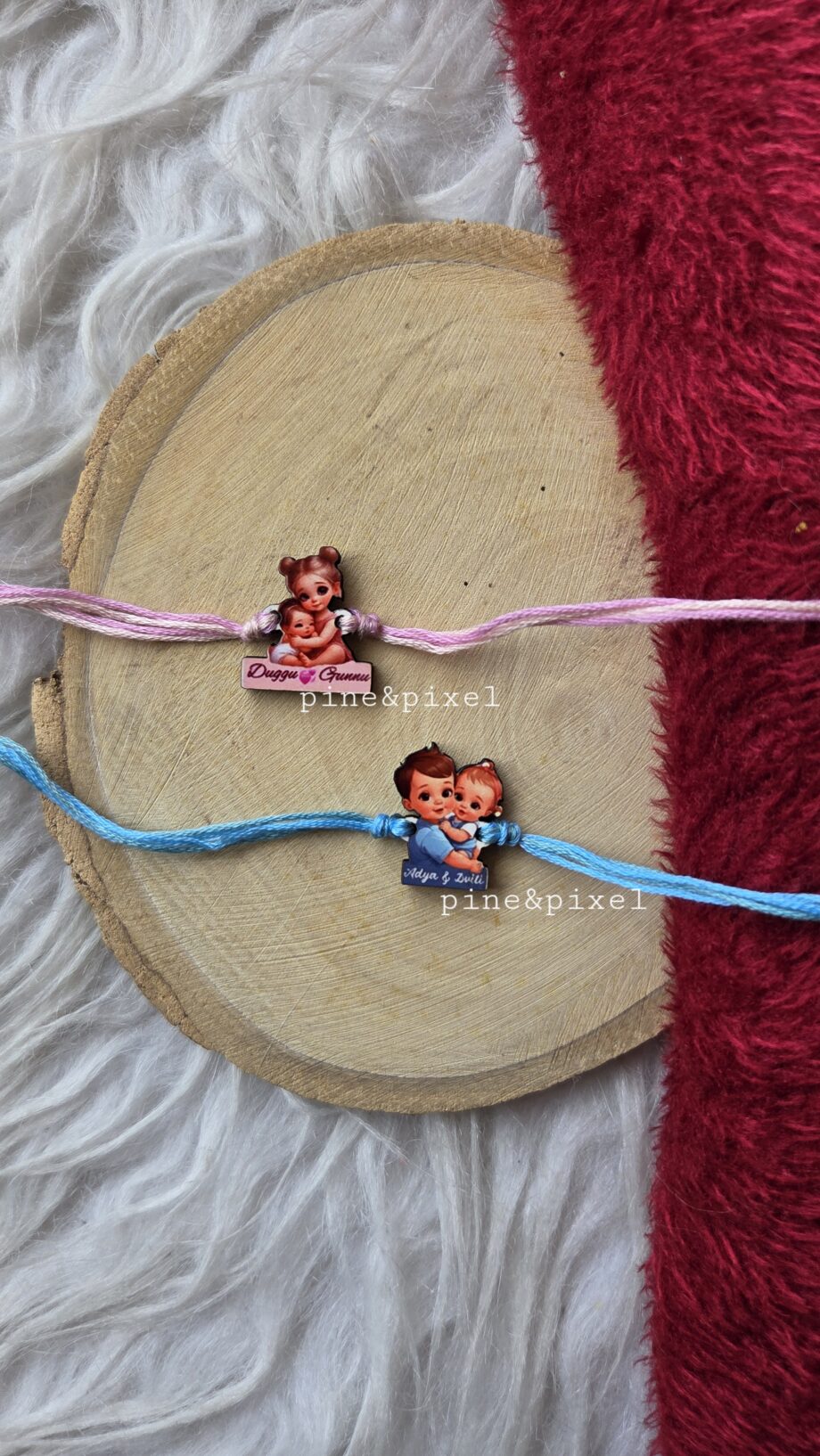cute personalized reusable bro sis rakhi