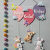 balloon buddies name hanging for siblings with unicorn teddy and bunny animals