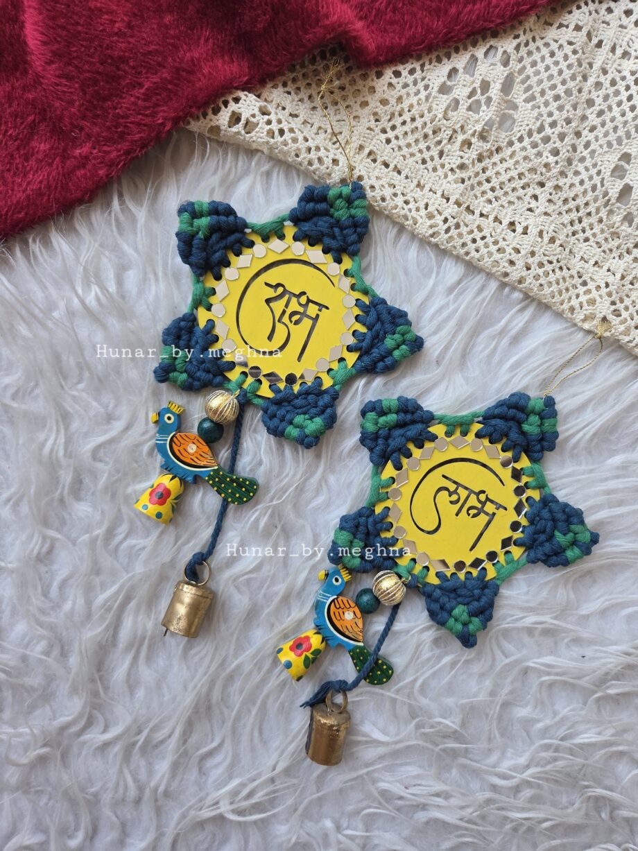 macrame diwali festive decor handknotted shubh laabh hangings