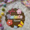personalized room decor for kids and girls hostel room decor with pastel flowers and name
