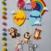 felt animals jungle buddy name hangings for siblings room decor lion rainbow unicorn tiger monkey elephant kids room decor