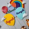 felt animals jungle buddy name hangings for siblings room decor lion rainbow unicorn tiger monkey elephant kids room decor