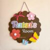 floral and butterfly pastel name decor room hanging for girls room decor kids room decor